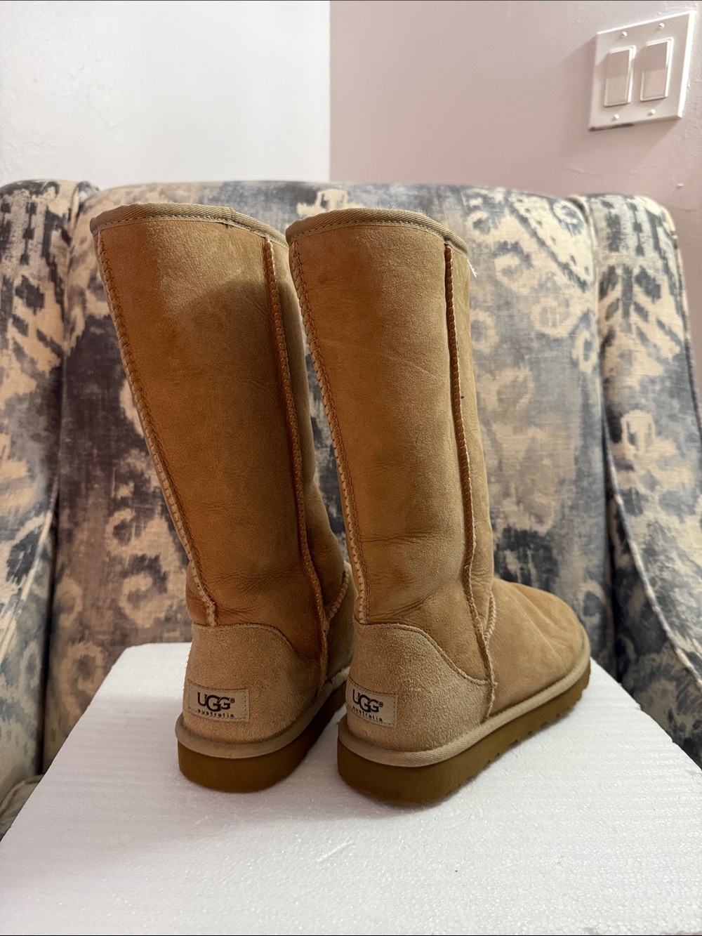 UGG Tall Suede Boots in Chestnut Brown